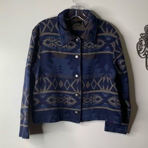 David Paul Aztec Print Cropped Jacket VTG